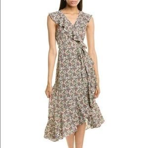 Max Studio Women's Printed Ruffle Wrap Midi Dress